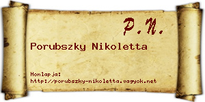 Porubszky Nikoletta névjegykártya