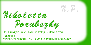 nikoletta porubszky business card
